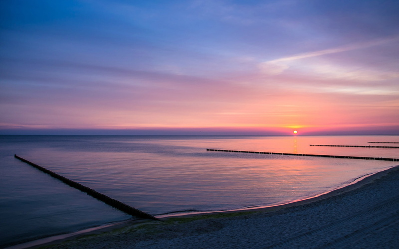 Sky, Shore, Purple, 1080P, Lake, Dusk, Sunset, views