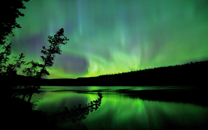 1080P, aurora, lights, northern, borealis, green, night, nature, hd