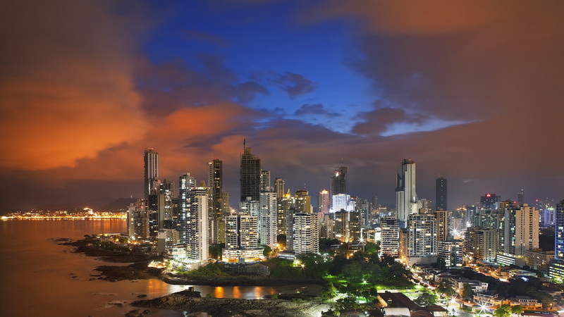 Clouds, cityscapes, art, x, panama, 1080P, hd, skyline, city
