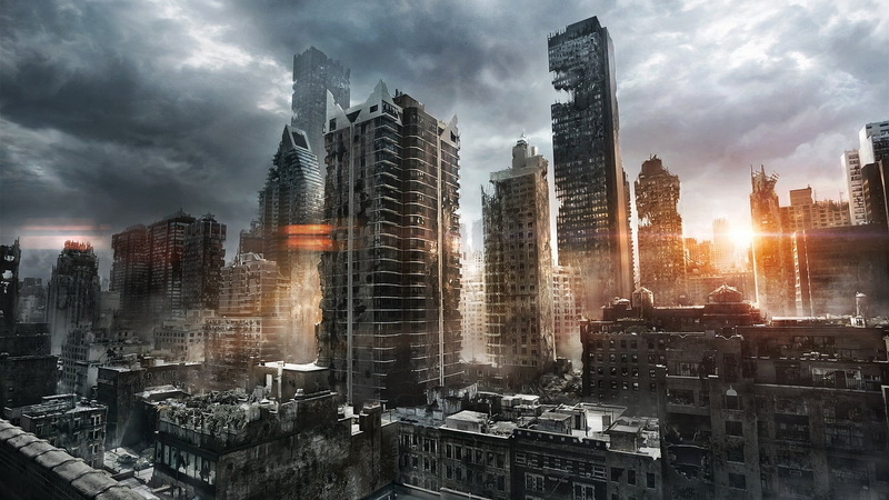 destruction, science, hd, cityscapes, art, fiction, apocalyptic, artwork, x, 1080P, post, skyscrapers, wallp, ruins