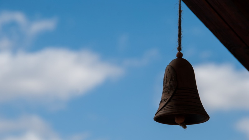 1080P, bell, depth of field, sky, wind chimes
