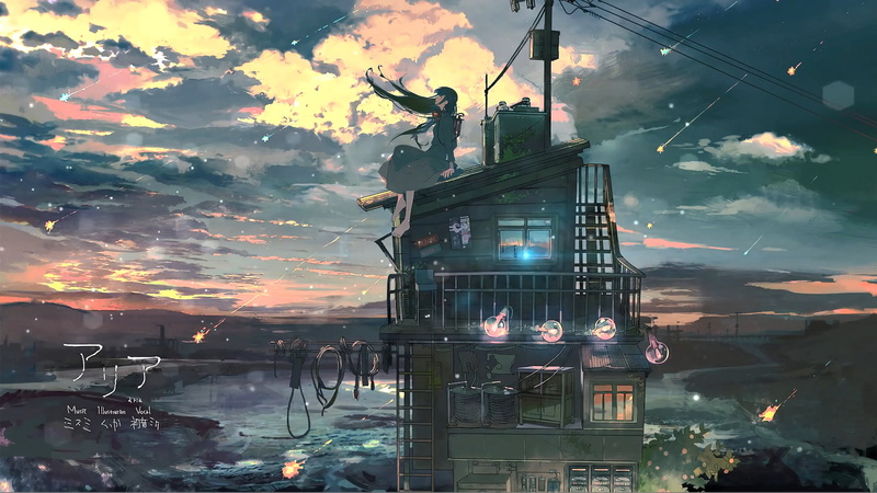 1080P, wind chimes, Cloud Z, anime girls
