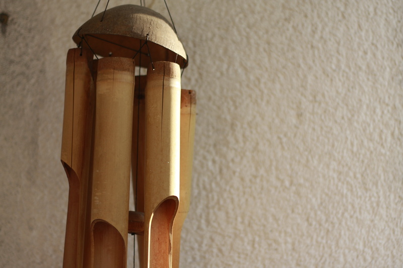 decorative, brown, day, indoors, no people, still life, sound, relax, bell, single object, close-up, copy space, musical, decoration, hang, wood - material