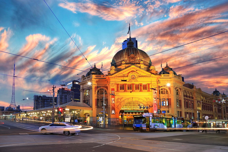 transportation, cityscape, building, melbourne, street, outdoors, motor vehicle, city, dusk, travel destinations, sunset, illuminated, building exterior