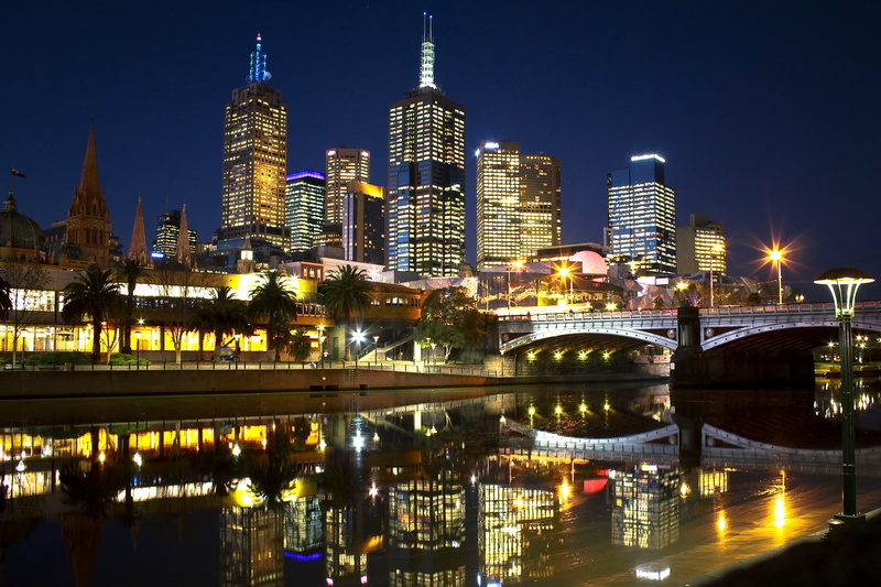 skyscraper, outdoors, nature, city, built structure, cityscape, modern, night, architecture, Melbourne, reflection, river, water, tall - high, building exterior