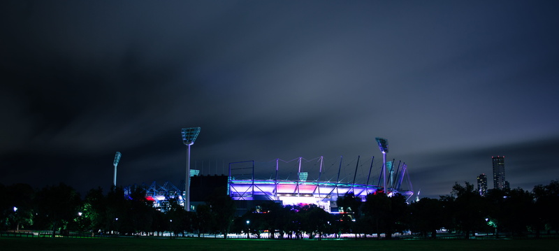 built structure, stadium, air pollution, pollution, nightlife, richmond, sky, building exterior, outdoors, melbourne cricket ground, environment, factory