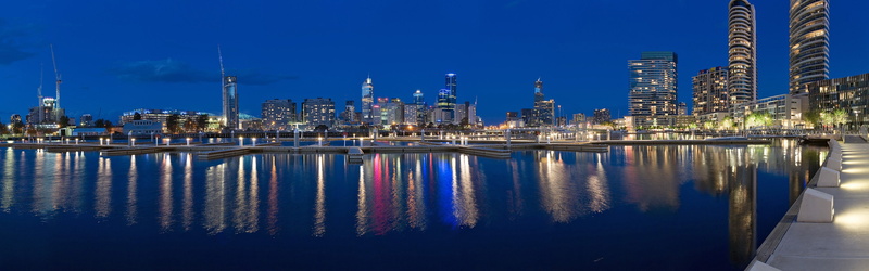 Lights, city, reflection, 4K, Multiple Display, Australia, Melbourne