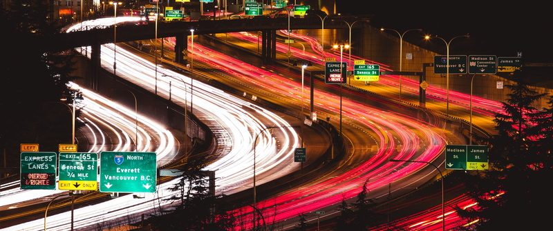 blurred motion, transportation, built structure, speed, lapsed, architecture, traffic, tail light, city, Freeway, 2K, digital, motion, light trail
