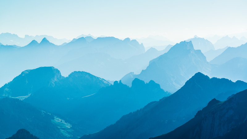 k, Mountains, 4K, Blue