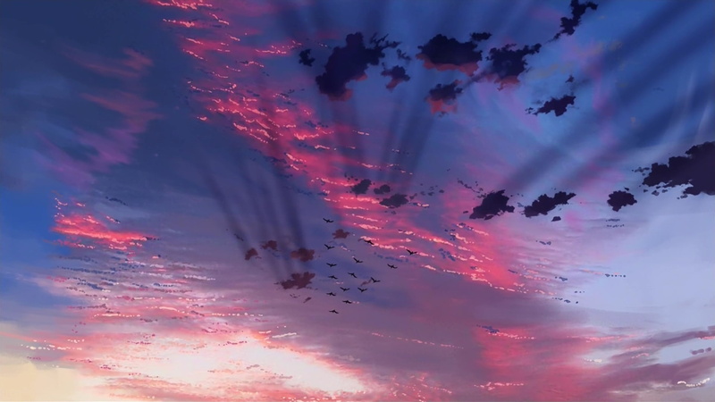 x, skyscapes, Makoto Shinkai, art, illustrations, animals, second, makoto, birds, wallp, per, illuminated, 1080P, centimeters, shinkai, hd