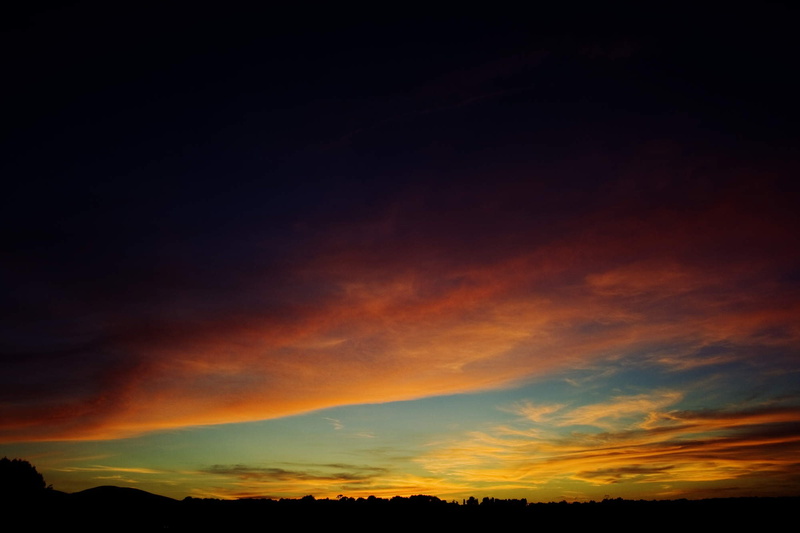 1080P, sunset, purple sky, clouds, sky, skyscape, dusk