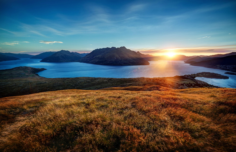 water, 2K, Chrome OS, plant, Clear sky, non-urban scene, no people, nature, tranquility, sunlight, land, sky, scenics - nature, Sunset, lake, cloud - sky
