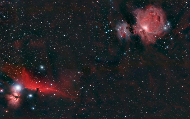 red, black, stars, NASA, Orion, nebula, 2K, space