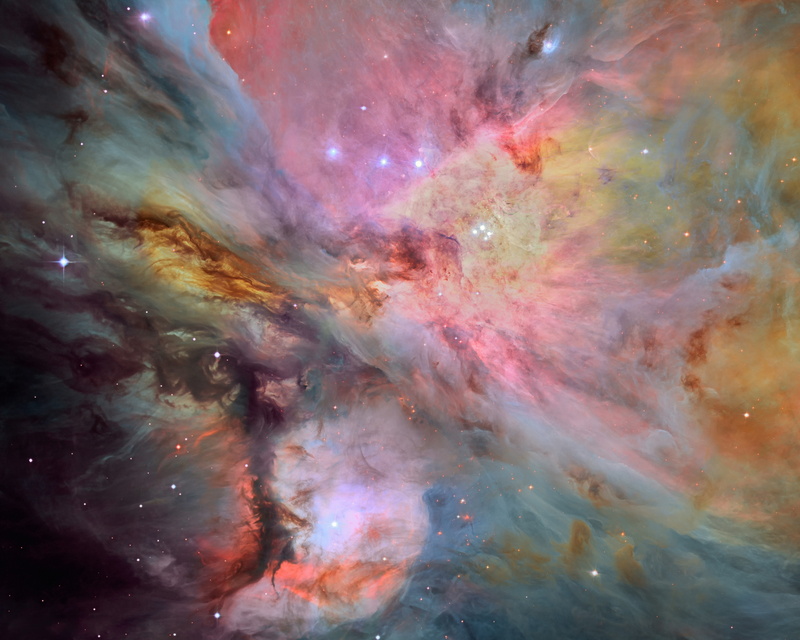 fantasy, The Orion Nebula, illustration, water, mystery, purple, textured, glowing emission nebula, nature, blue, Messier 42, swirl, creativity, no People