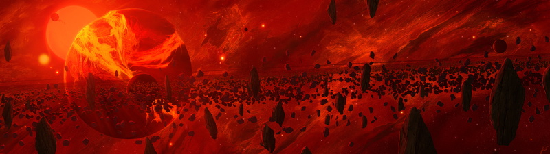 dual display, dual monitors, 8K, space art, JoeyJazz