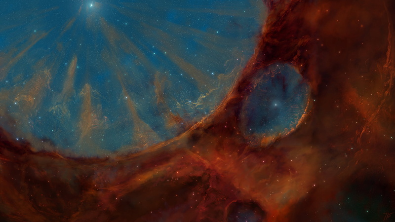 space art, planetary nebula, JoeyJazz, 2K