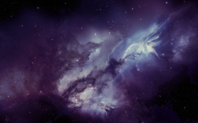 2K, space, Space Art, nebula, artwork, JoeyJazz, Purple