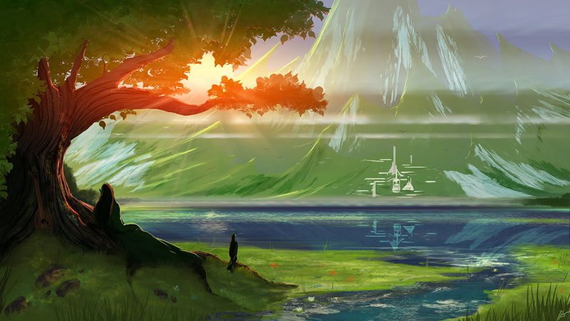 elves, fantasy art, 2K, JoeyJazz, mountains