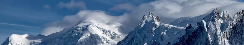 beauty in nature, mountain, white color, icicle, day, environment, mountain peak, panoramic, blue, 5K, cold temperature, outdoors, landscape, cloud - sky