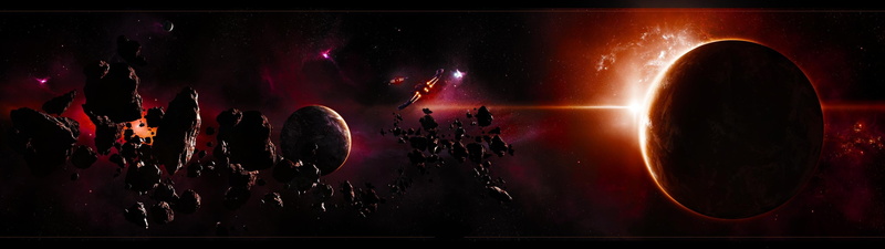 multiple, multi, monitor, espace, 4K, space, dual, screen
