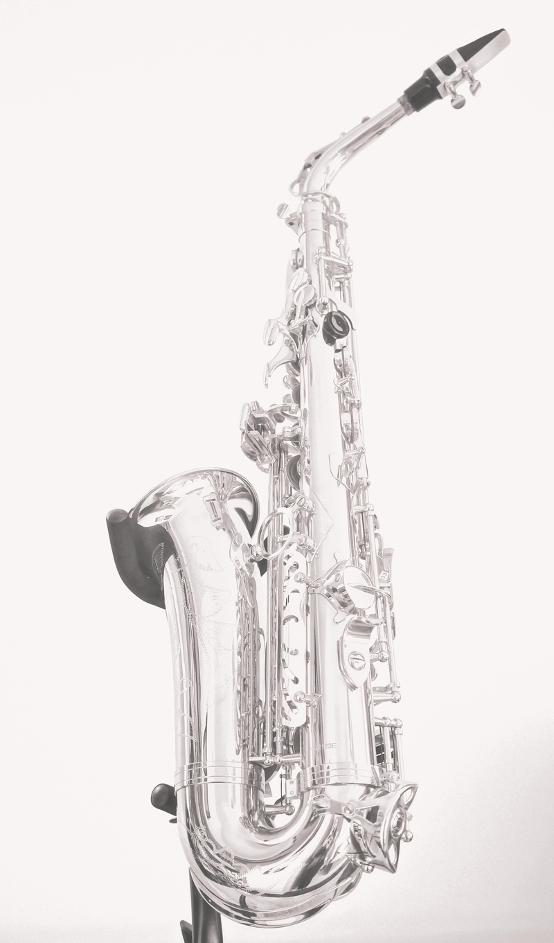 lighting equipment, colored, musical, white background, metal, still life, brass instrument, modern, jazz, musician, cut out, saxophone, sax, woodwind