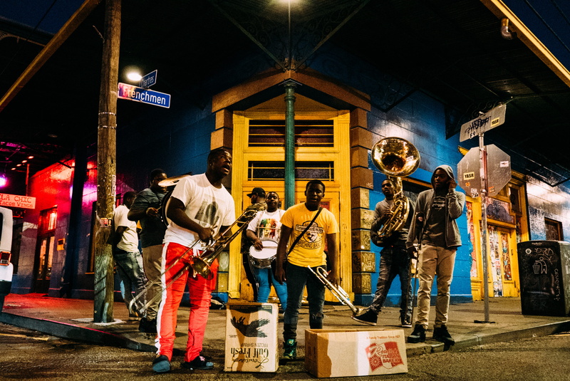men, frenchmens street, group of people, built structure, new orleans, la, nighttime, fighting, clothing, architecture, traditional clothing, people, group