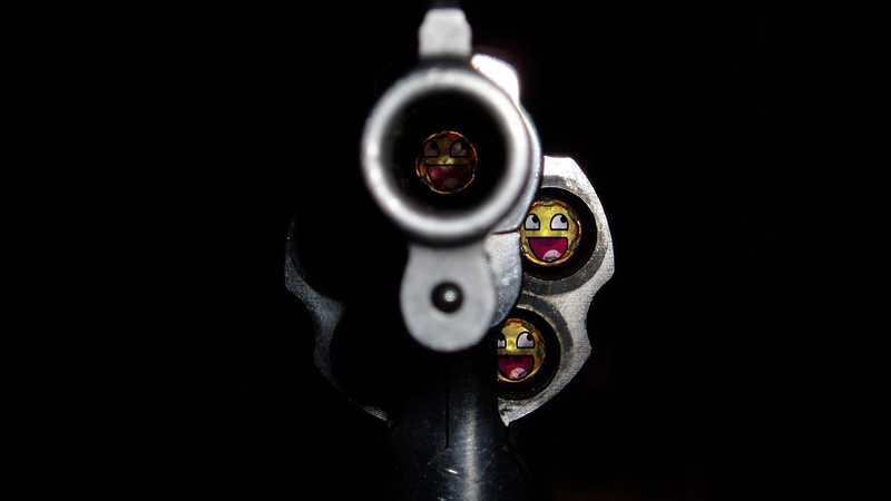 gun, smiling, 1080P, awesome face, weapon