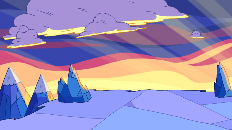 landscape, 1080P, Adventure Time, nature, cloud - sky, animated, environment, built structure, flag, low angle view, sky, mountain, flying, sunlight, no people