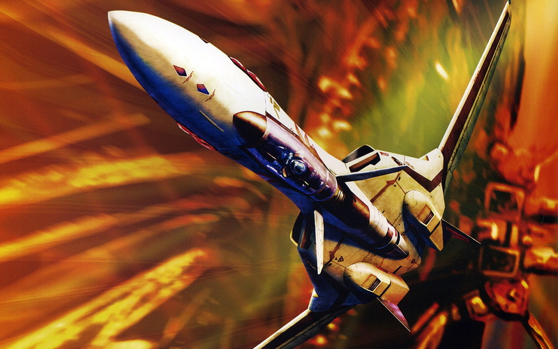 1080P, art, City, hd, launch, Macross Plus, aircraft, anime, Macross, yf