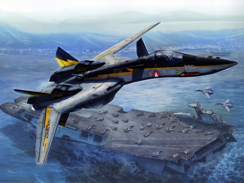 Macross, aircraft, saints, row, anime, 1080P, hd, art, vtol, third