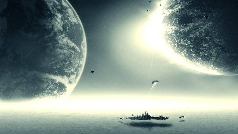 art, atlantis, outer, x, planets, ocean, oceans, stargate, 1080P, space, hd, outer space, nature