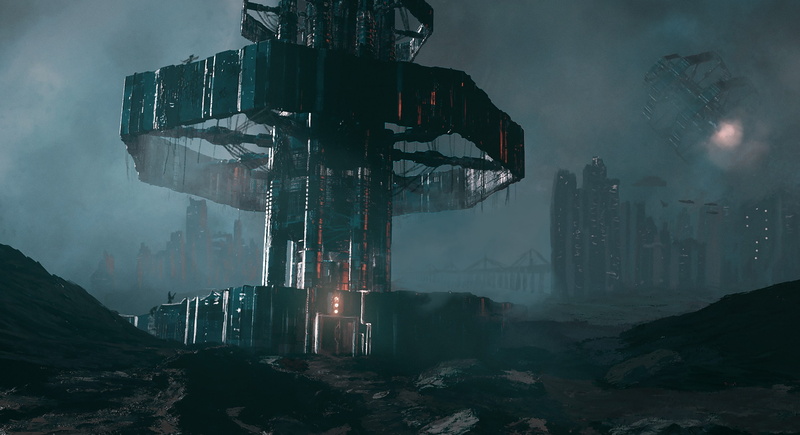 antique, art, city, aircraft, x, Futuristic City, science fiction, spaceship, 2K, 2560x1393 px, science, fiction, hd, px, space station, station, Futuristic