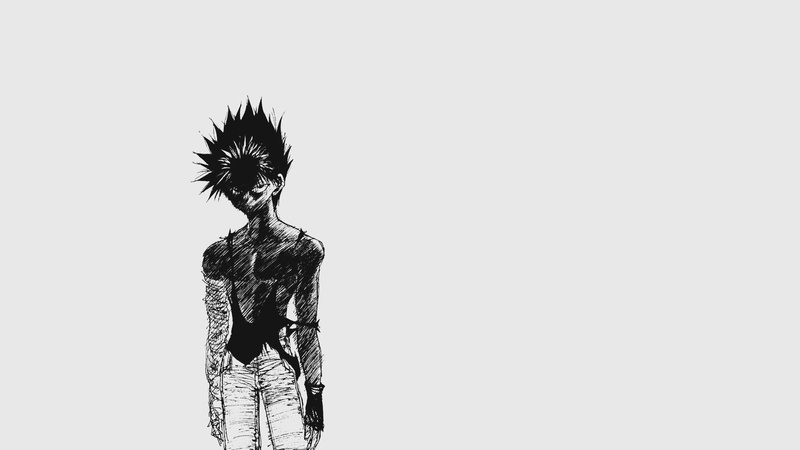 Yu Yu Hakusho, simple background, Hiei, 1080P, manga