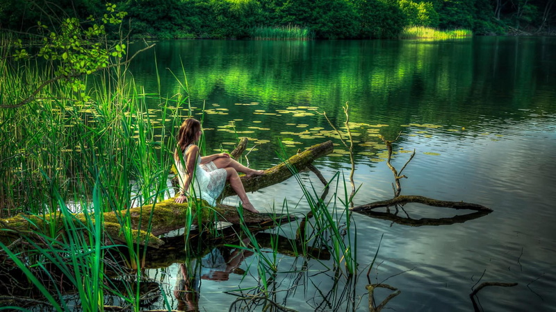 the lake, the stakes, beauty, stakes, 1080P, girl, photo, s, summer, the girls photo, lake, scenery