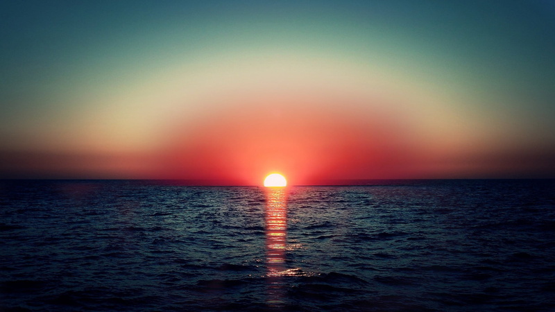 horizon over water, waterfront, sea, seascape, reflection, water, rippled, scenics - nature, sun, body, idyllic, nature, no people, 1080P, sunset, horizon