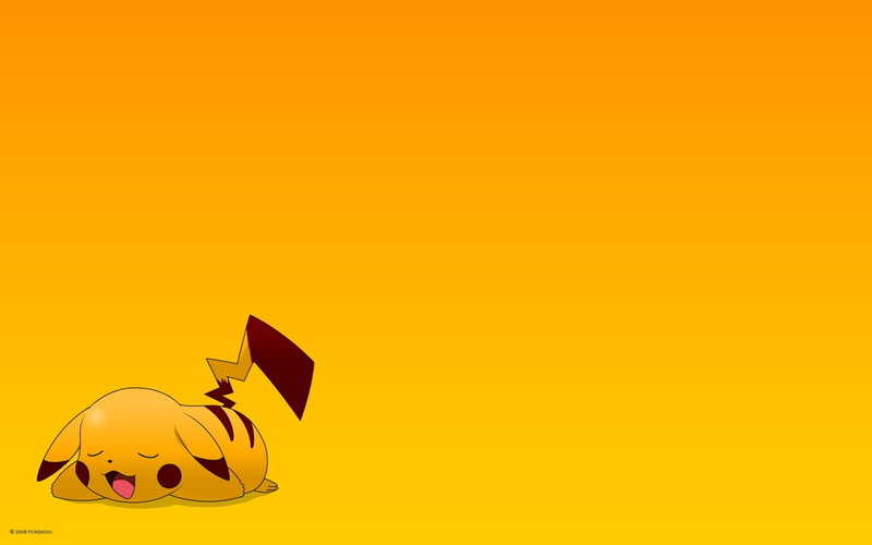 background, simple, 720P, hd, anime, pokemon, art, pikachu, Yellow