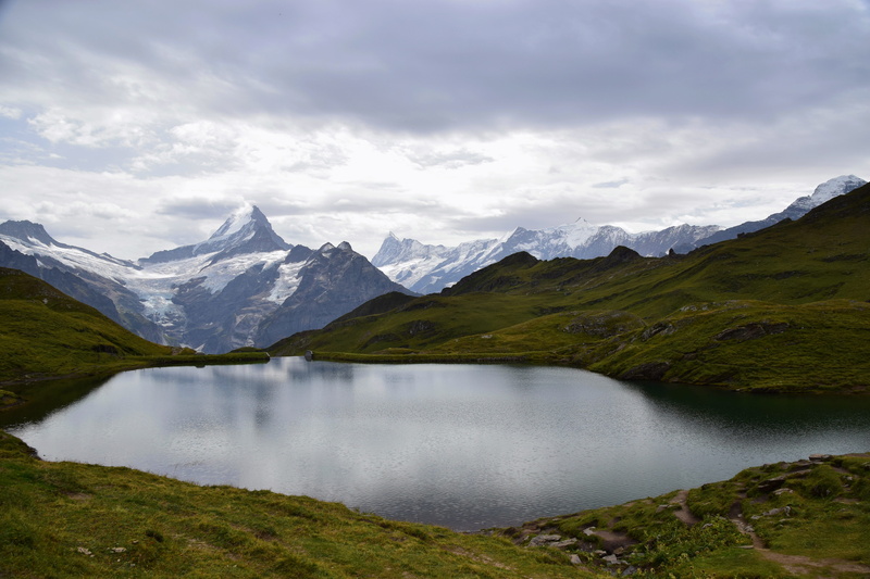 peak, green, 5K, day, lake, river, sky, tranquil scene, landscape, grindelwald, glacier, idyllic, bachalpsee, mountain, non-urban scene, tranquility, europe