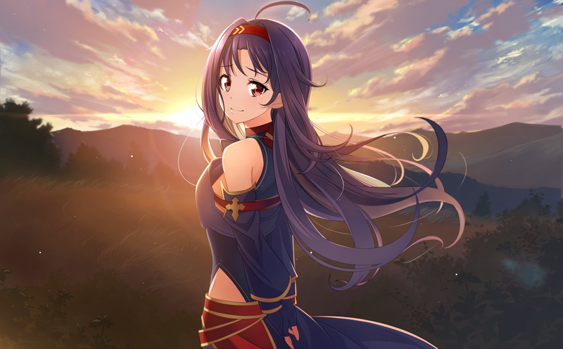 Yuuki Konno, Sword Art Online II, Sword Art Online, Sunset, 2K