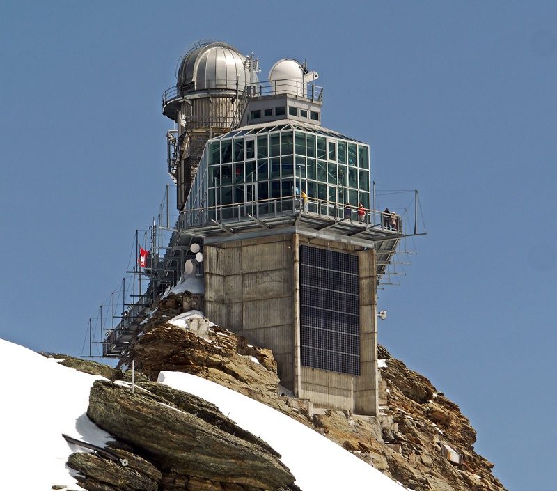 cold, winter, no people, clear sky, mountains, day, sky, sphinx observatory, switzerland, mountain, building exterior, 2K, construction industry, 3500m