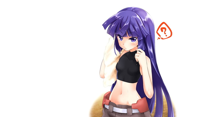 Akatsuki (Log Horizon), leisure activity, Log Horizon, young adult, fashion, front view, young women, anime, portrait, violet hair, clothing, purple, studio shot