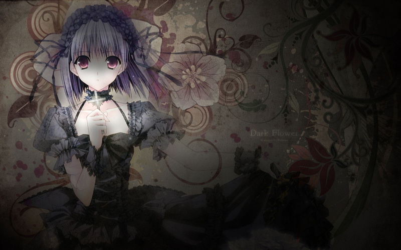 1080P, mannequin, shadow, female likeness, violet eyes, representation, flowers, long hair, original characters, anime girls, spooky, dress