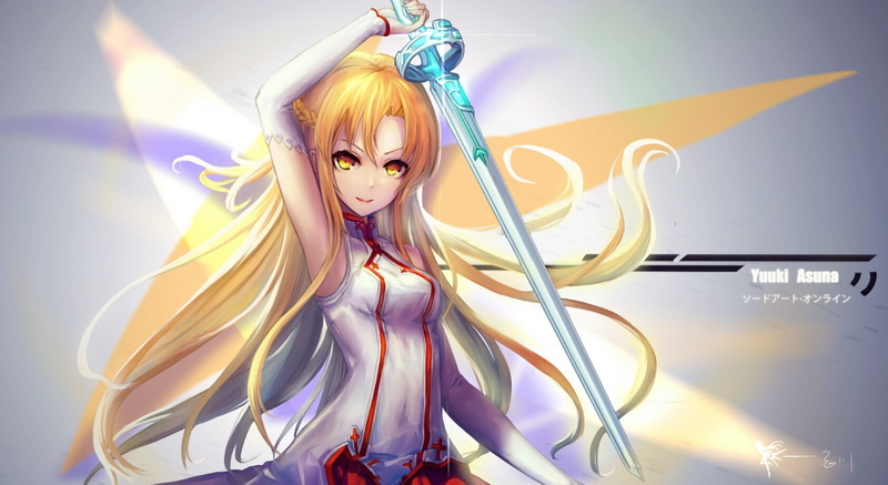 animated, beauty, 720P, Sword Art Online, human representation, character, multi colored, one person, young adult, hair, hairstyle, studio shot, females