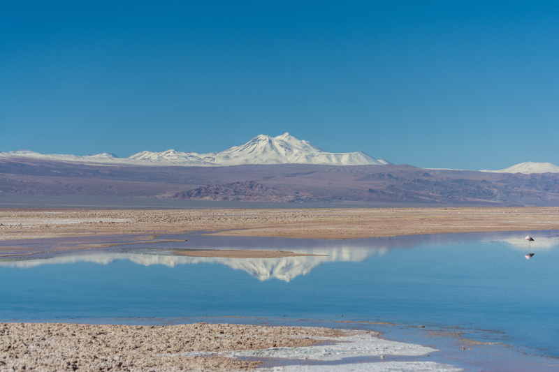 beauty in nature, tiver, arid climate, climate, copy space, outdoors, no people, water, salt flat, reflect, chile, land, medium, cold temperature, landscape