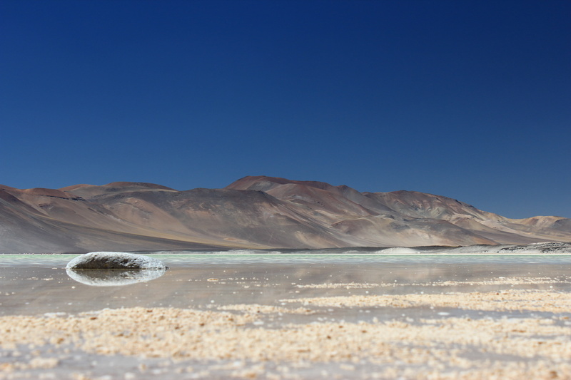 reflection, land, atacama region, andes, copy space, no people, turquoise, salt flat, blue, mountain range, tranquility, sky, outdoors, arid climate, salt lake
