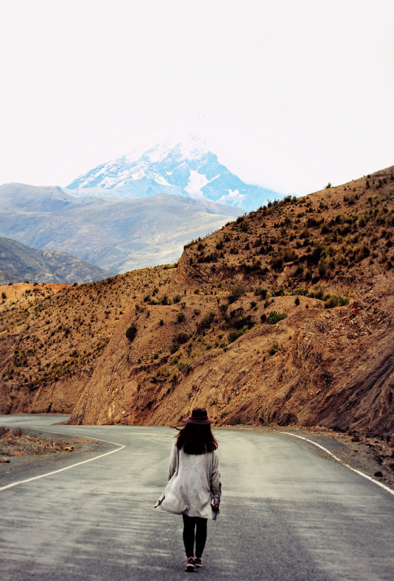 views, scenics - nature, women, road, bolivia, environment, beauty in nature, mountain range, transportation, traveling, leisure activity, mountains, nature