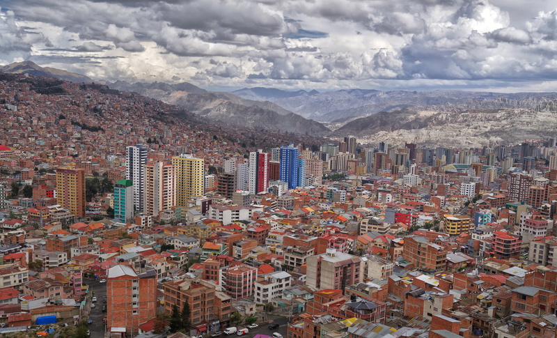 dense area, La Paz, high altitude, houses, 2K, Bolivia, High density area, mountains