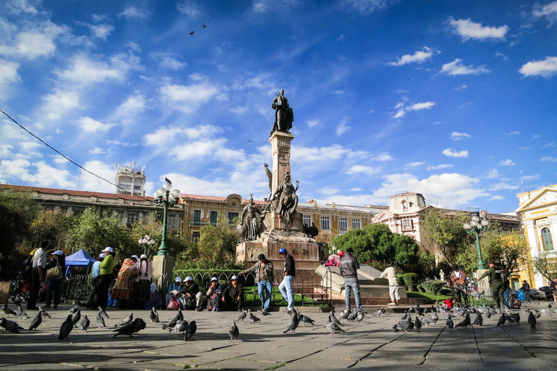 statue, architecture, nature, people, the past, crowd, urban, day, 4K, history, Bolivia, buildings, monument, building exterior, street, travel destinations
