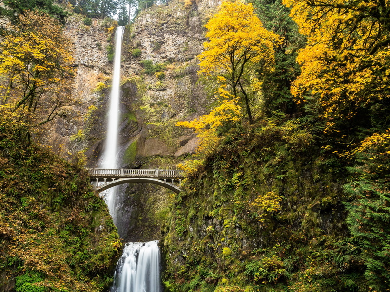 columbia, river, 4K, multnomah, autumn, waterfall, gorge, falls, oregon