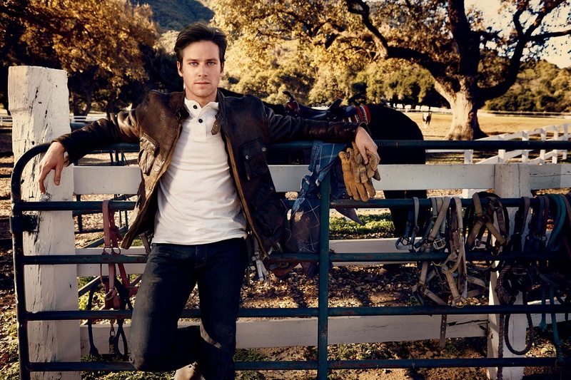 shirt, leather, horse, white, reins, hammer, brunette, denim, 1080P, fence, jacket, s, armie, men, black, man, jeans, zip, armie hammer, t, actor