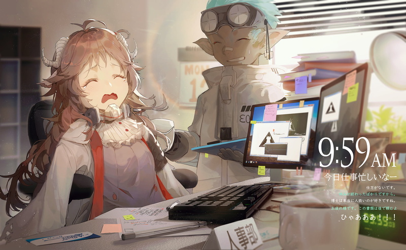Kuroduki, anime, Eyjafjalla(Arknights), Arknights, 1080P, anime girls